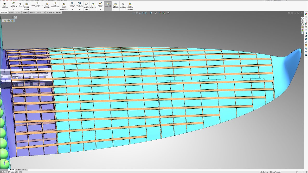 SolidWorks Wing stringers for SAE Aero - wrap them!