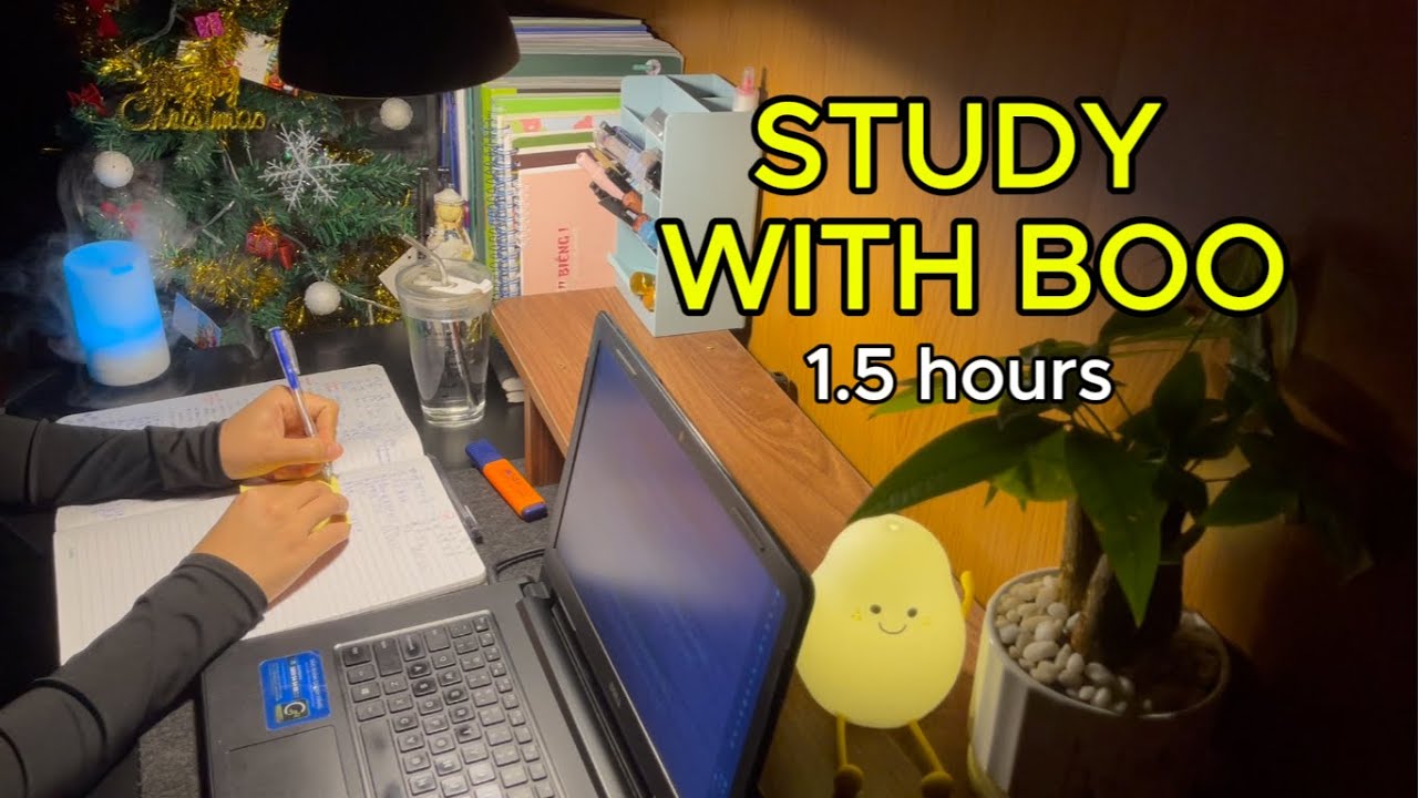 #106: 1.5 HOURS STUDY WITH ME 🧠 | Late Night | Pomodoro 25-5 | Real Time | Fire Crackling Sound