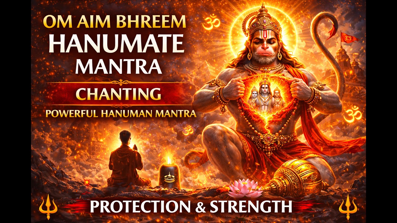 Om Aim Bhreem Hanumate Mantra Chanting | Powerful Hanuman Mantra for Protection & Strength