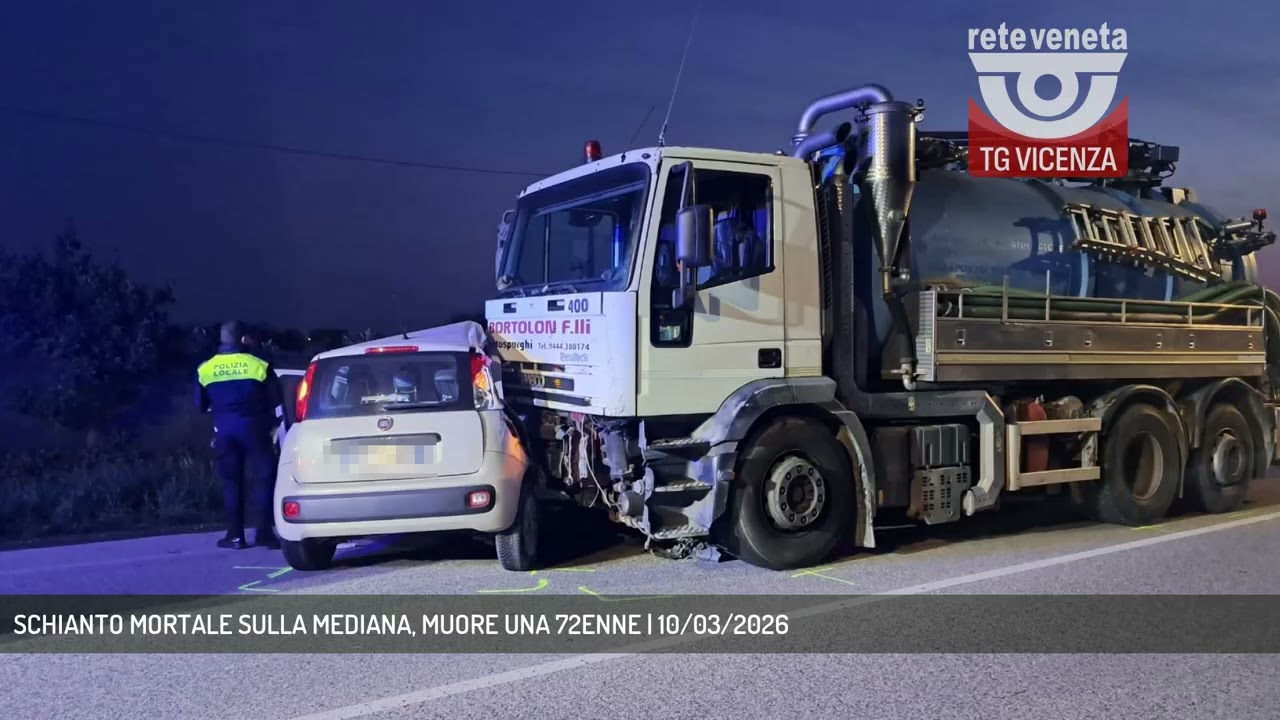 SCHIANTO MORTALE SULLA MEDIANA, MUORE UNA 72ENNE | 10/03/2026
