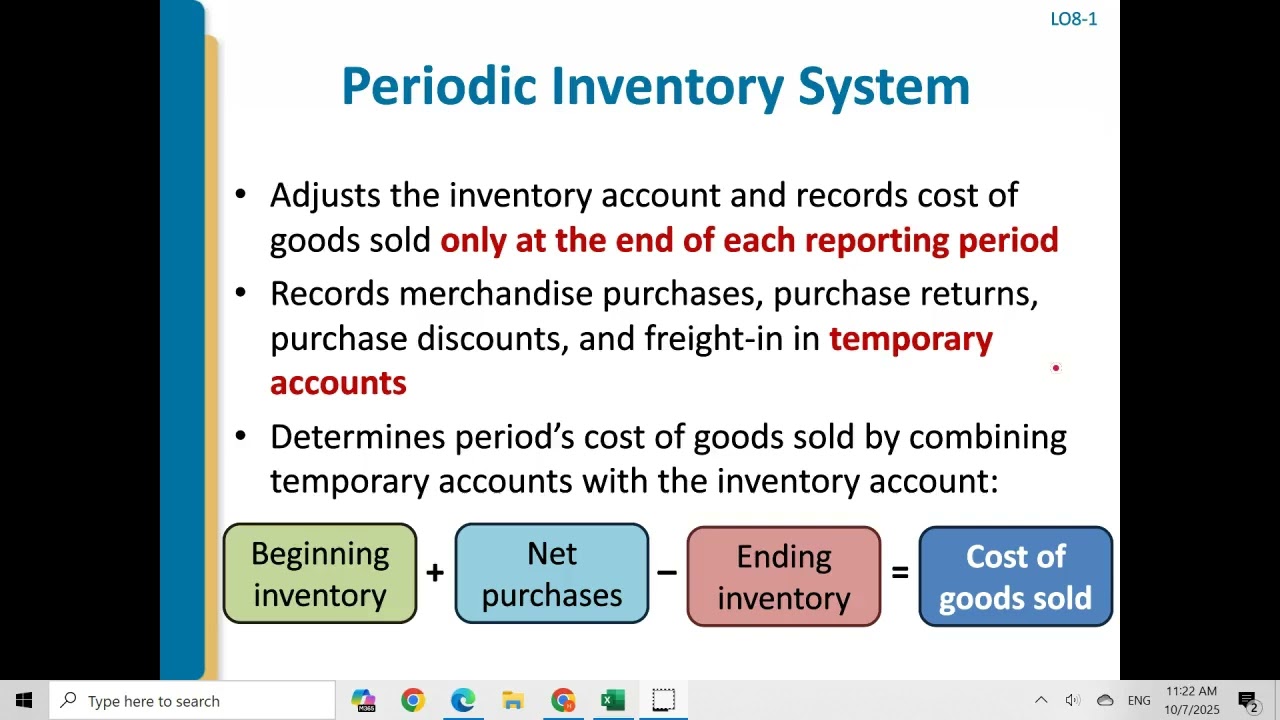 Chapter 8   Perpetual vs Periodic Inventory System (video 1)