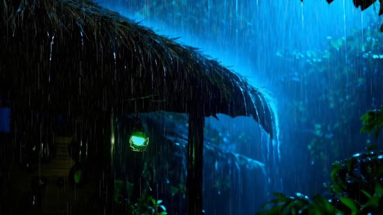 HEAVY RAIN SOUNDS FOR SLEEP AND RELAXATION - RAIN SOUND AND THUNDER 