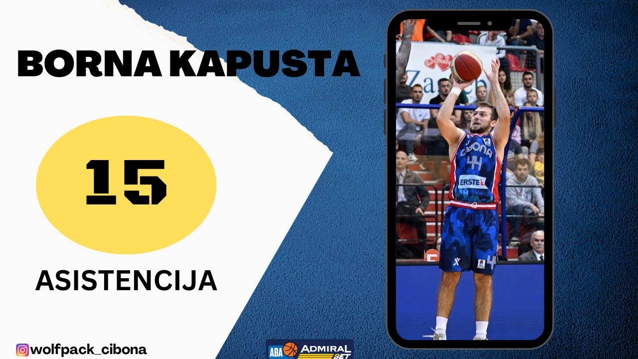 Borna Kapusta - Svih 15 asistencija protiv Partizana// All 15 assists against Partizan