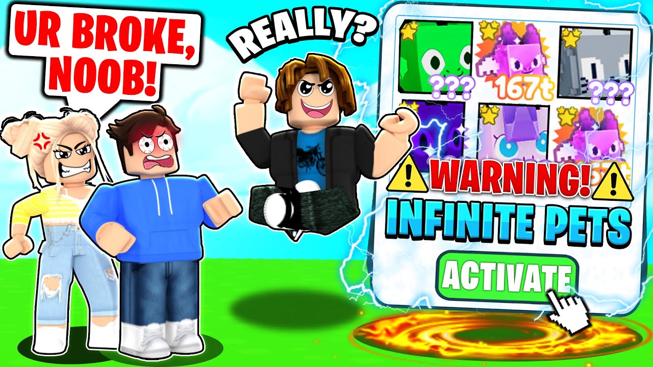 NOOB with INFINITE PETS Challenges RICH FLEXERS! (Roblox Pet Simulator X)