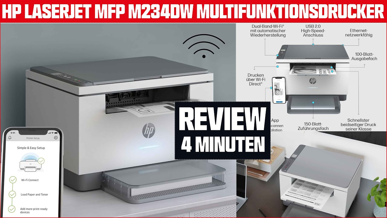 HP LaserJet MFP M234dw Review – 3-in-1 Multifunktionsdrucker mit Duplex & AirPrint im Drucker Test