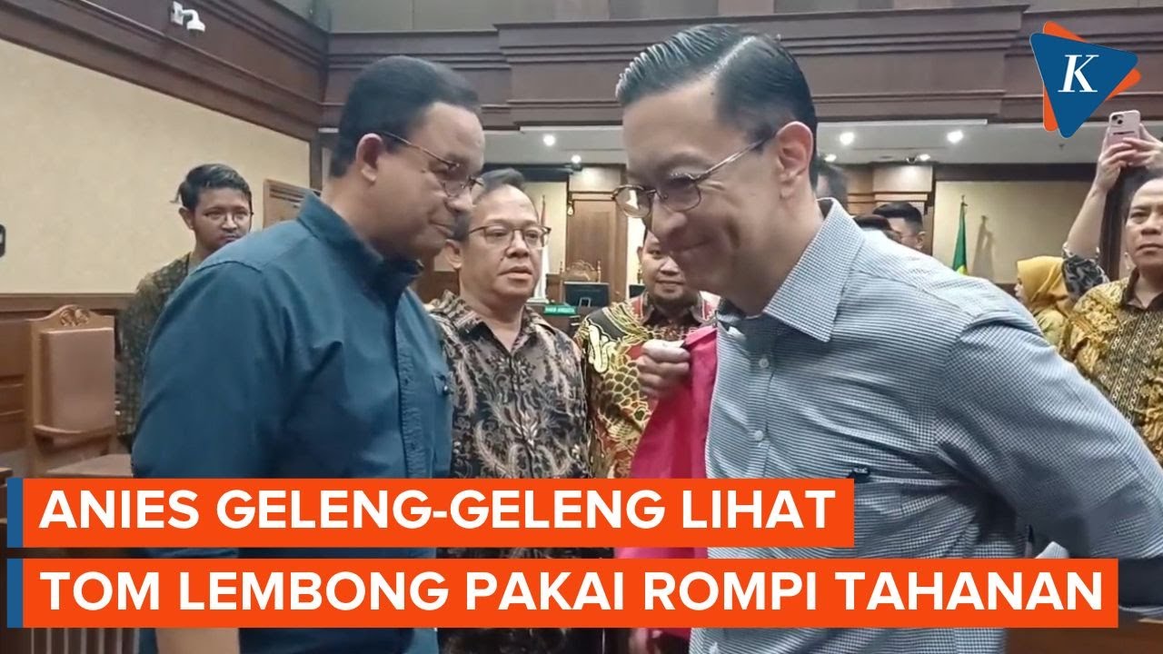 Ekspresi Anies Lihat Tom Lembong Pakai Rompi Tahanan dan Tangan Diborgol