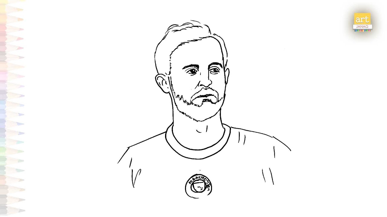Bernardo Silva drawing | Easy face sketches video | How to draw Bernardo Silva easily | #artjanag