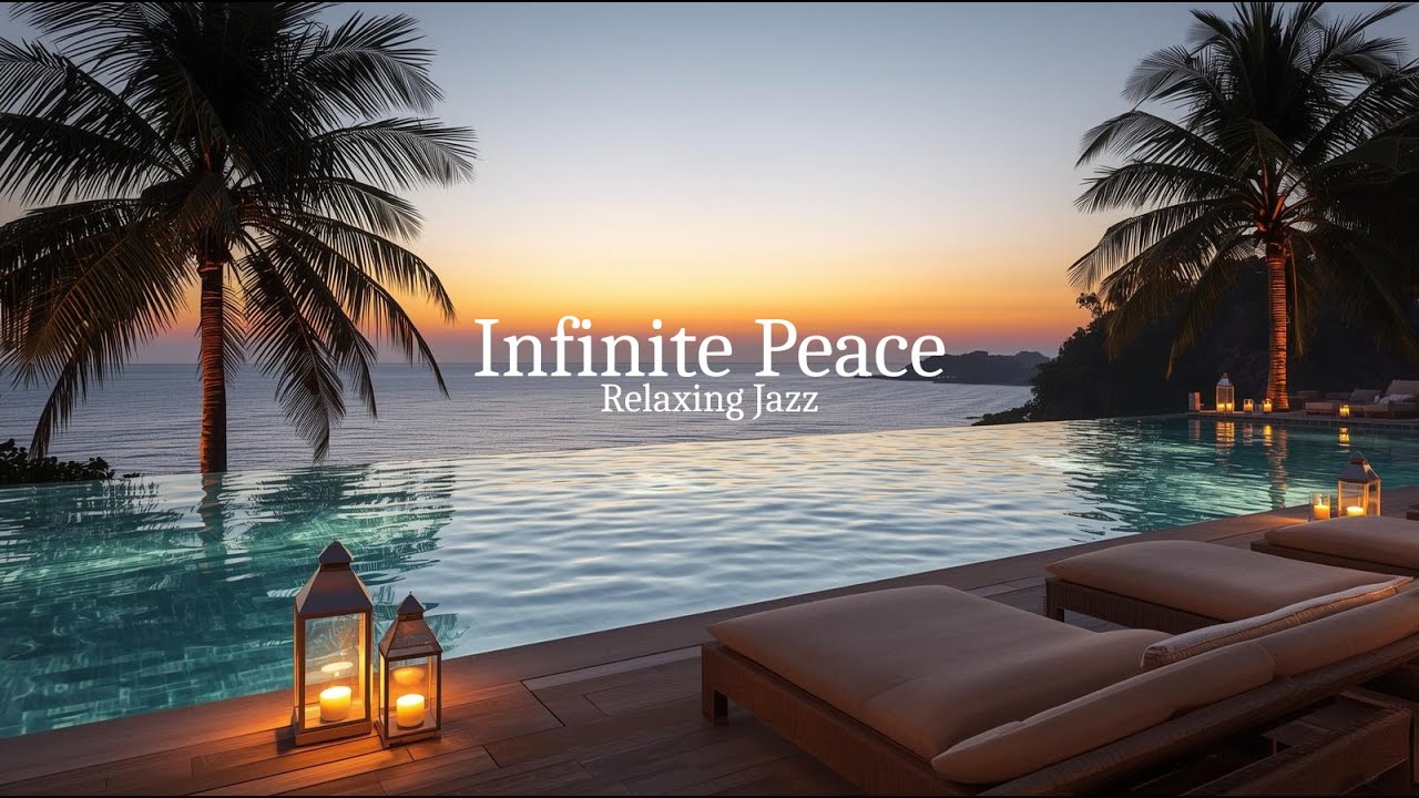 Infinity Pool Escape — Day to Night Ocean Ambience with Relaxing Music 🌅🌙