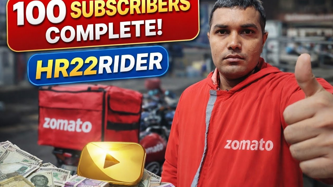 Rider Ki Mehnat Rang Laayi – 100 Subscribers Ho Gaye! 💯3️⃣ Zomato Delivery + YouTube Journey