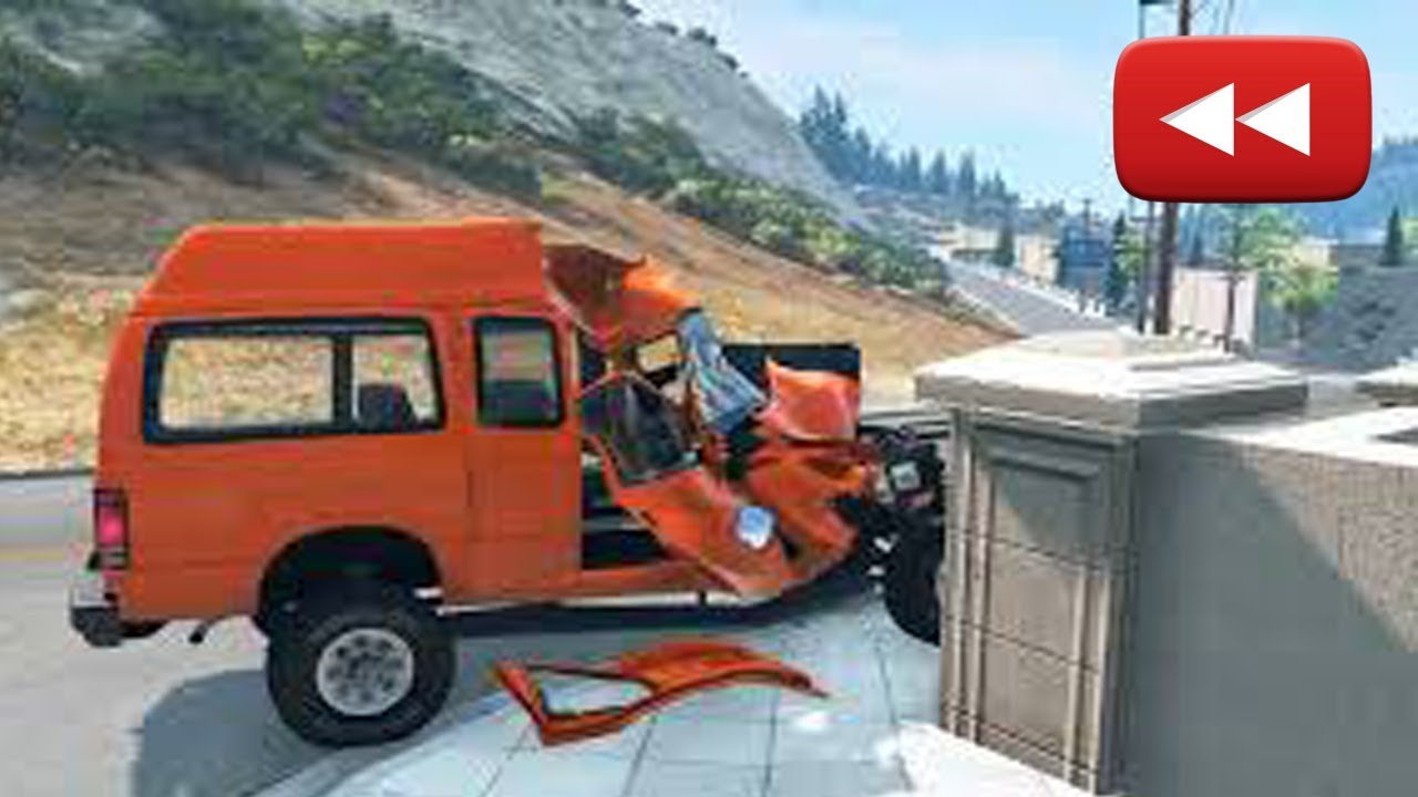 Reverse Tied Cars vs Bollards BeamNG Drive#15