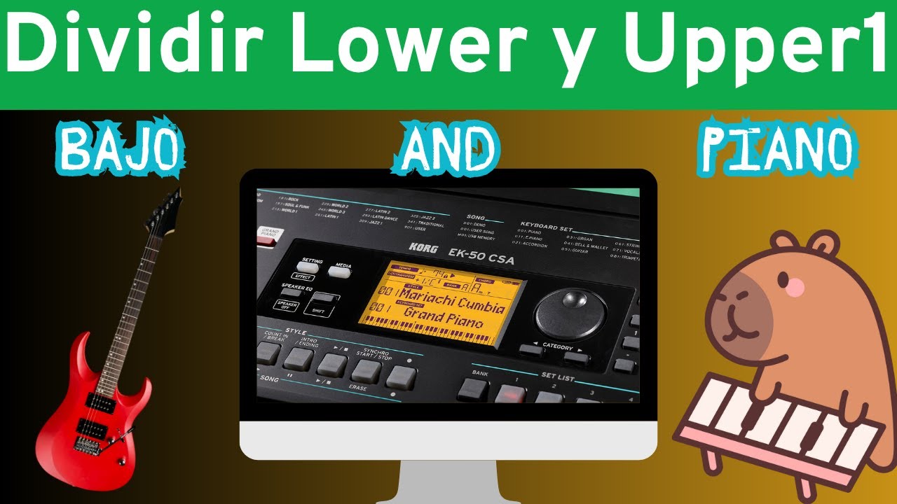 Tutorial Cómo poner bajo y piano para acompañar Korg ek50 csa