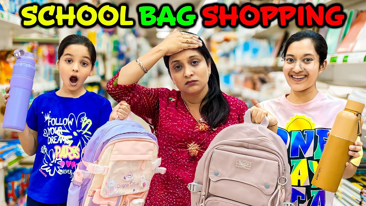 SCHOOL BAG SHOPPING 🛍️ | New Class, New Bag! 🎒👧🧒 | Cute Sisters