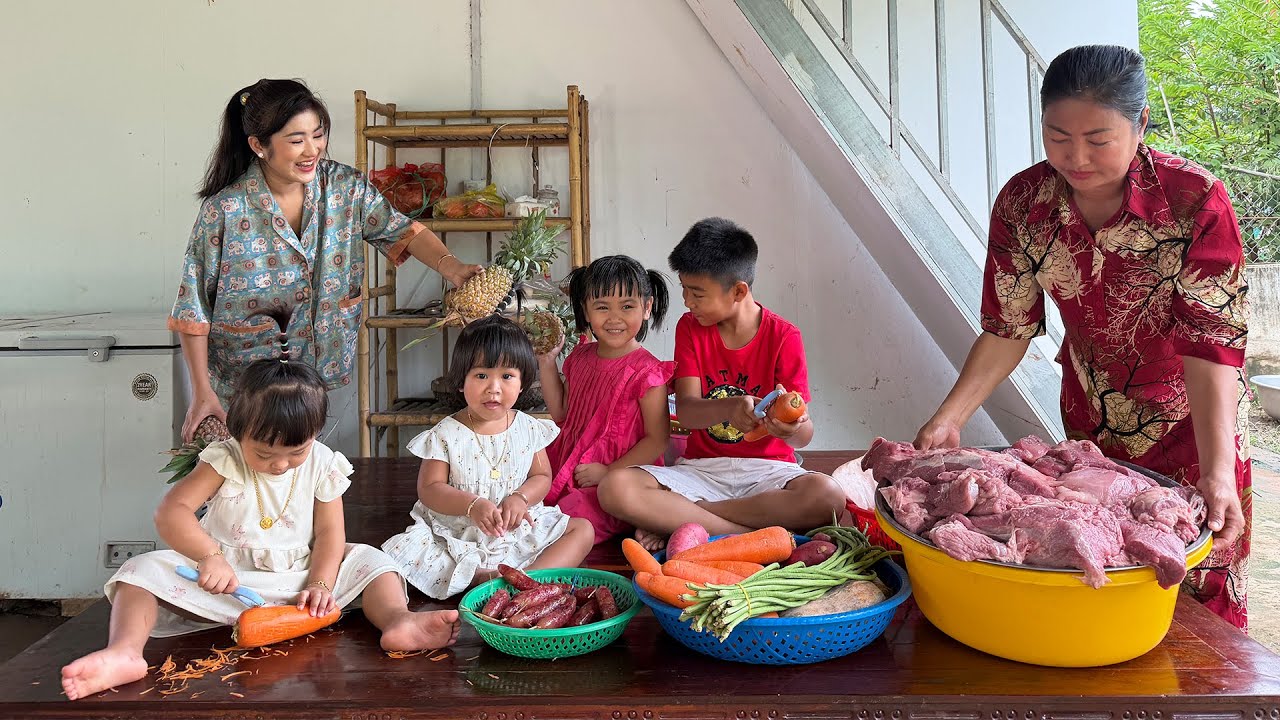  Peaceful life in countryside - Do shopping and cooking for family dinner