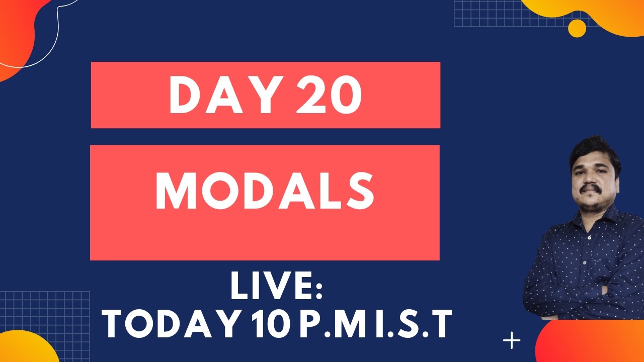 Day 20 : Modals | Can, Could, May, Might | Live Session