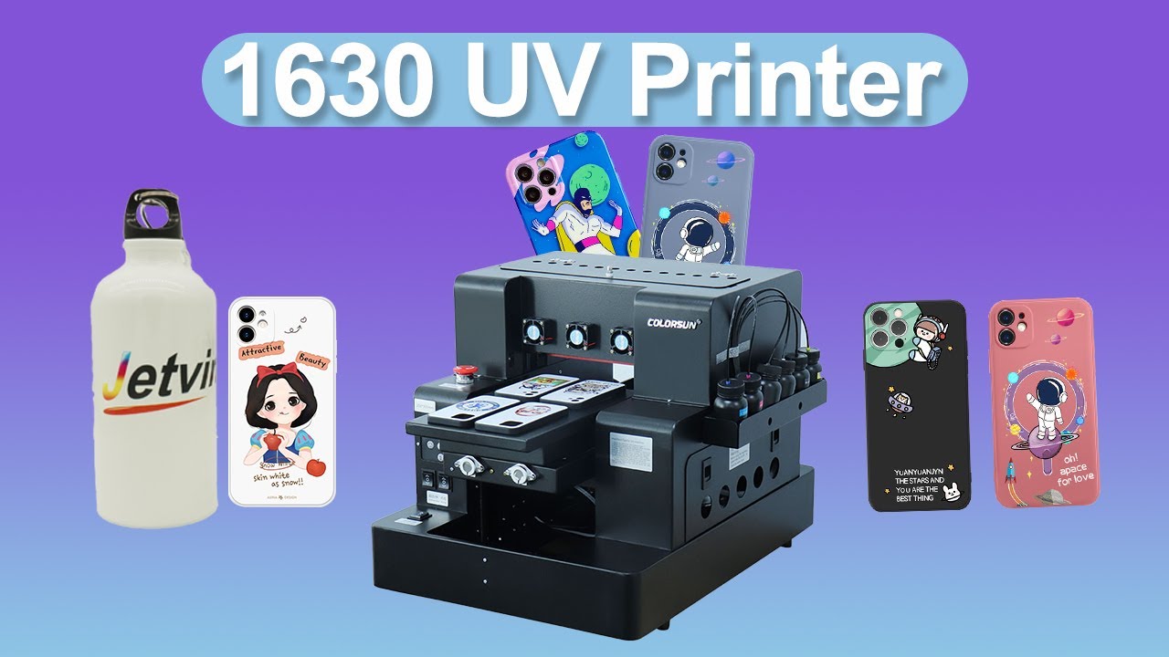 Automatic A4 UV printer with bottle holder FREE UV flatbed printer A4 Phone case UV printer 1630