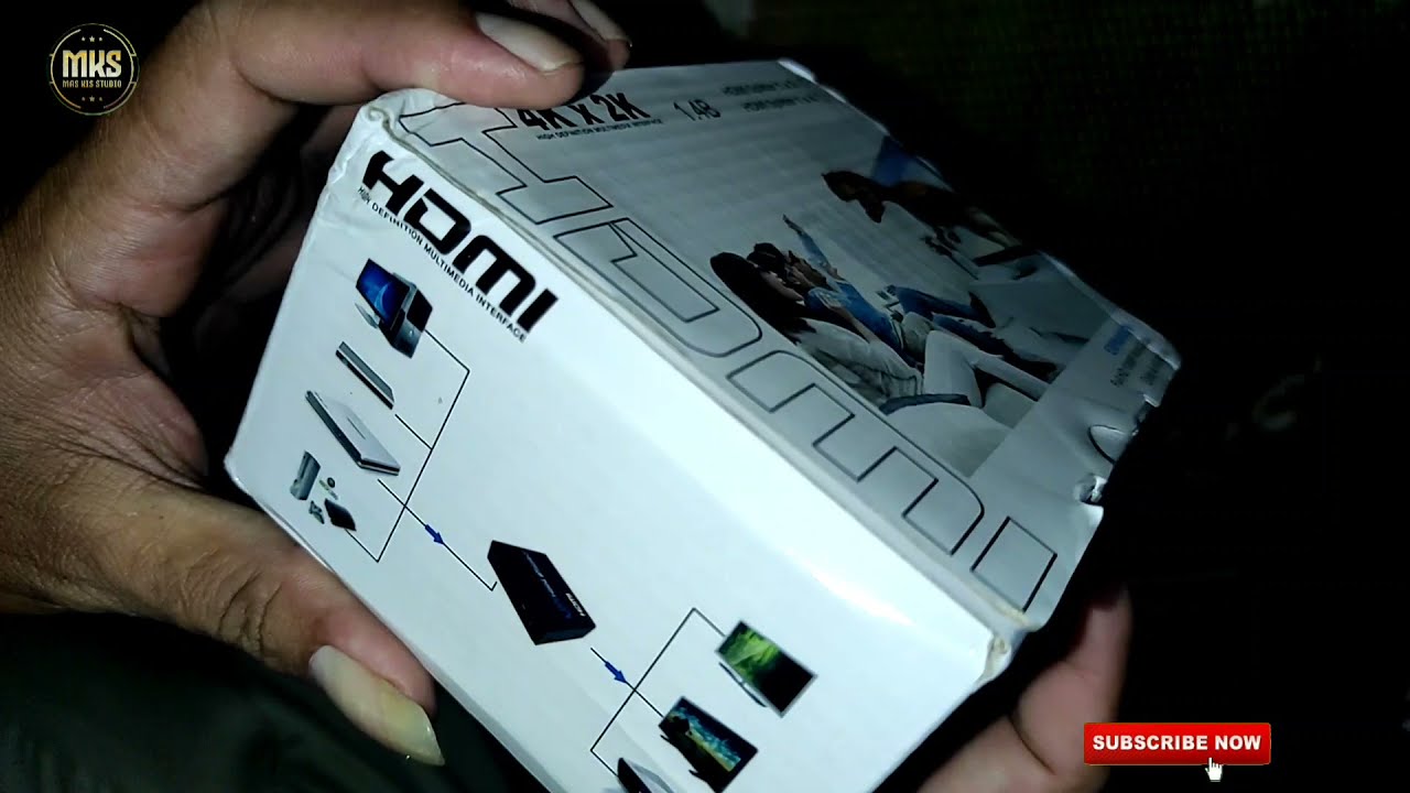 cara pasang splitter HDMI 1 to 4 // unboxing, review, dan testing