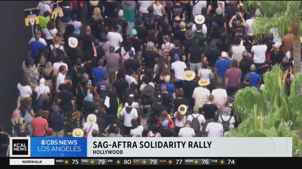 SAG-AFTRA solidarity rally in Hollywood