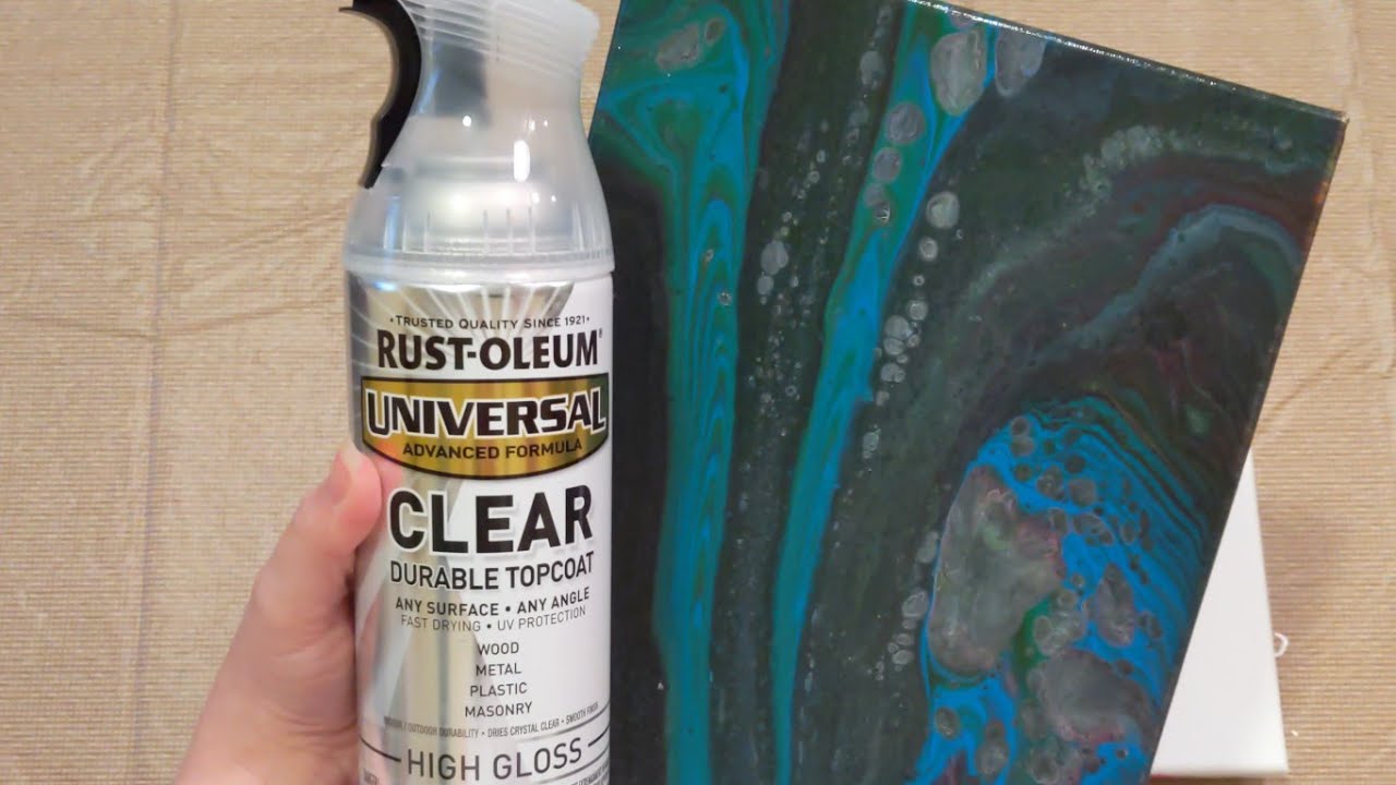 Тестирование прочного прозрачного верхнего покрытия Rust-oleum с универсальной усовершенствованной формулой для герметизации акриловых заливочных красок