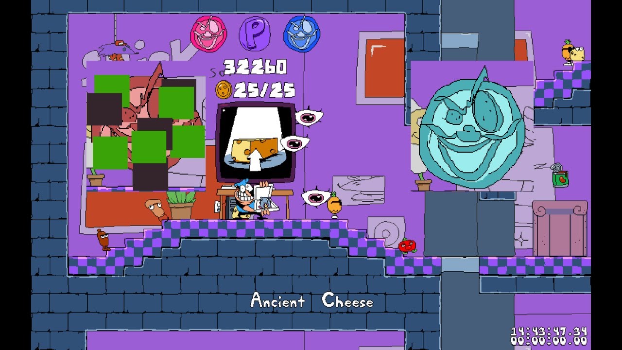 Pizza Tower '19 Plus:SAGE 2024 Demo Ancient Cheese Lap 3 (Hardmode) & Chasemode P rank No Badges