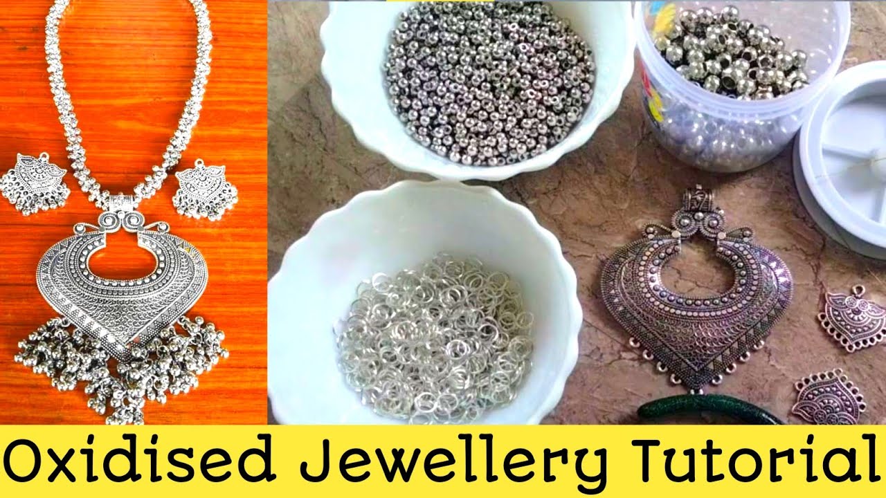 Oxidised jewellery making Idea//How to make Oxidised jewellery//Easy & simple jewellery making VDO