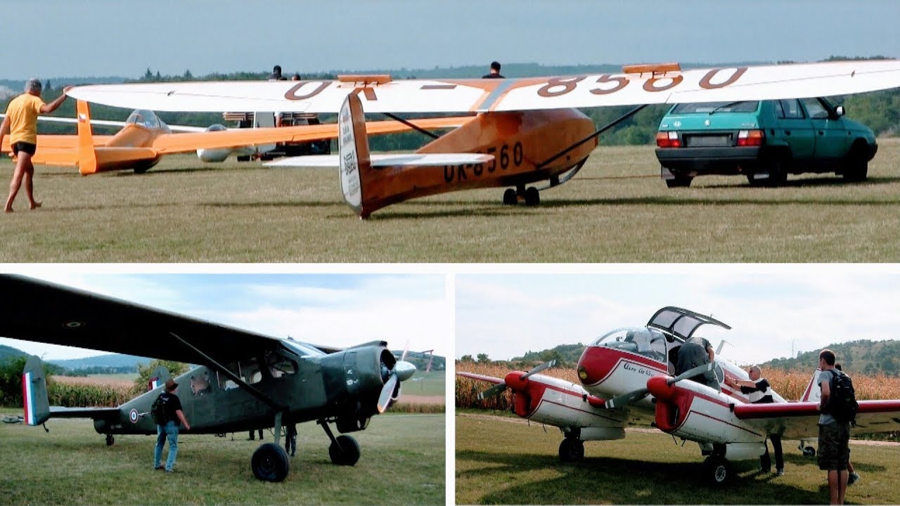 Oldtimer víkend 2017, AK Brno Medlánky  (Z-24 Krajánek, Aero AE-45 Super, MH-1521 Broussard)