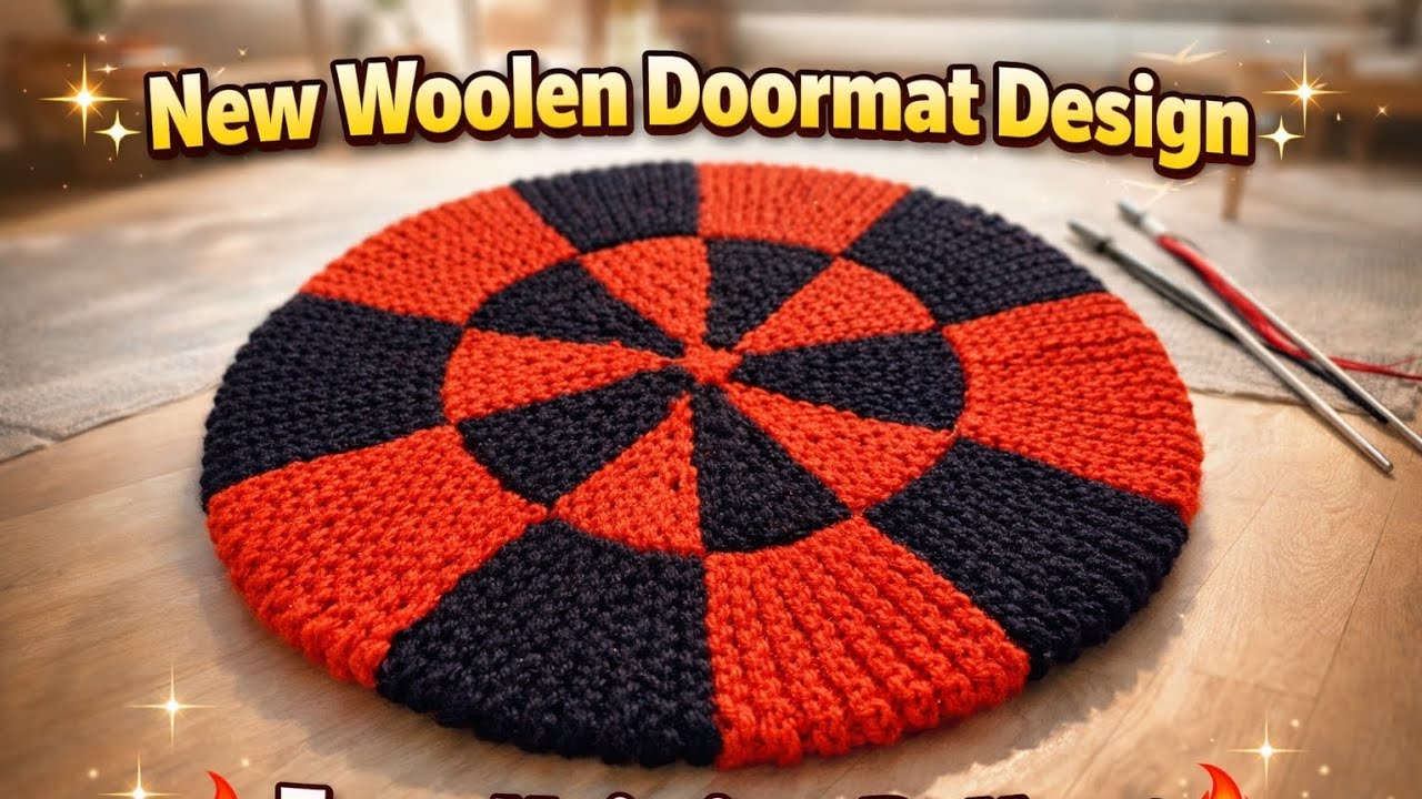 सिर्फ दो रंग में सुंदर सा डोरमैट बनाएं #doormat #paidan #tablemat #Aasan #
