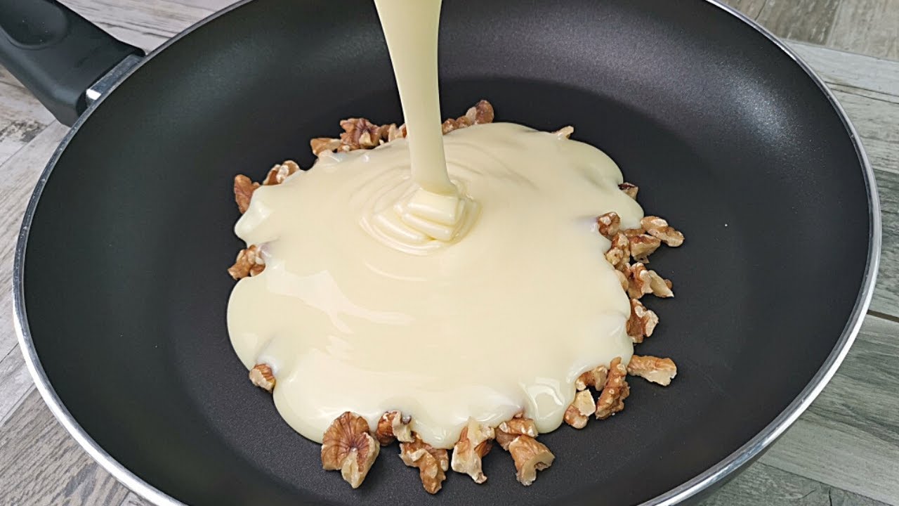 Смешайте сгущенку с грецкими орехами, и вы будете поражены! Вкусно и быстро❗