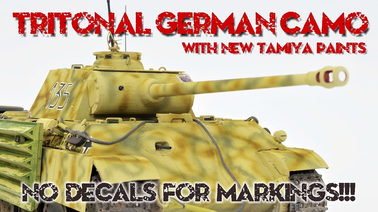 Немецкая камуфляжная окраска новыми красками Tamiya и ручная нанесение маркировки на танк «Пантера»