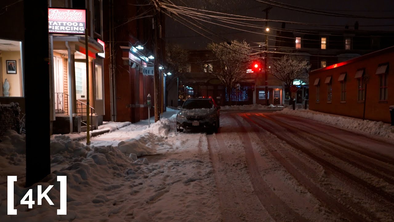 Walking in a Snowstorm | Crunchy Snow ASMR 4K
