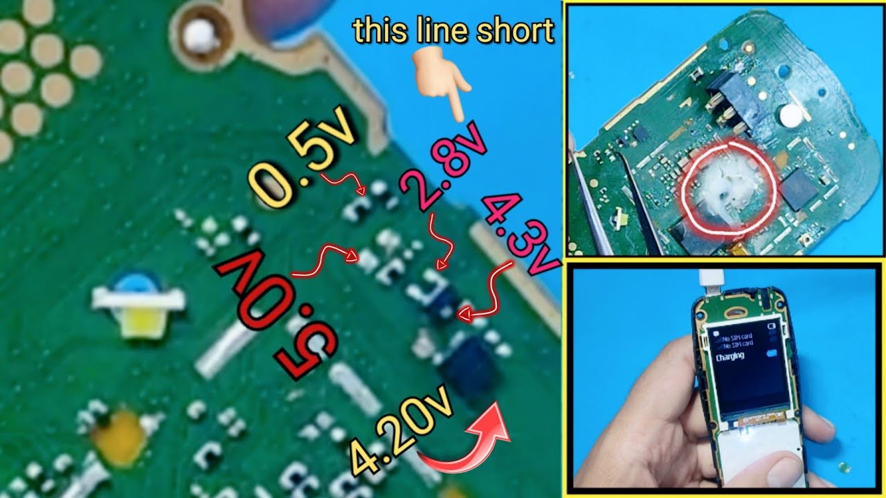 VDRV 2.8 V Line full short ||All keypad mtk series mobile charging section full details ||