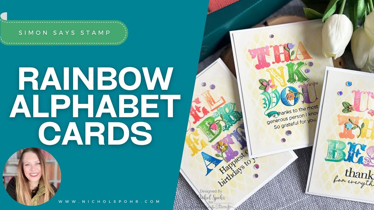 Make Your Own Rainbow Cards With Easy Alphabet Stamps!