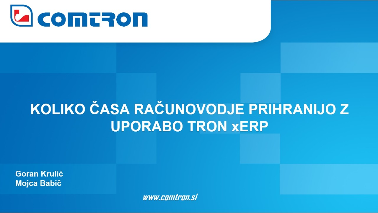 Webinar – koliko časa računovodje prihranijo z uporabo TRONxERP