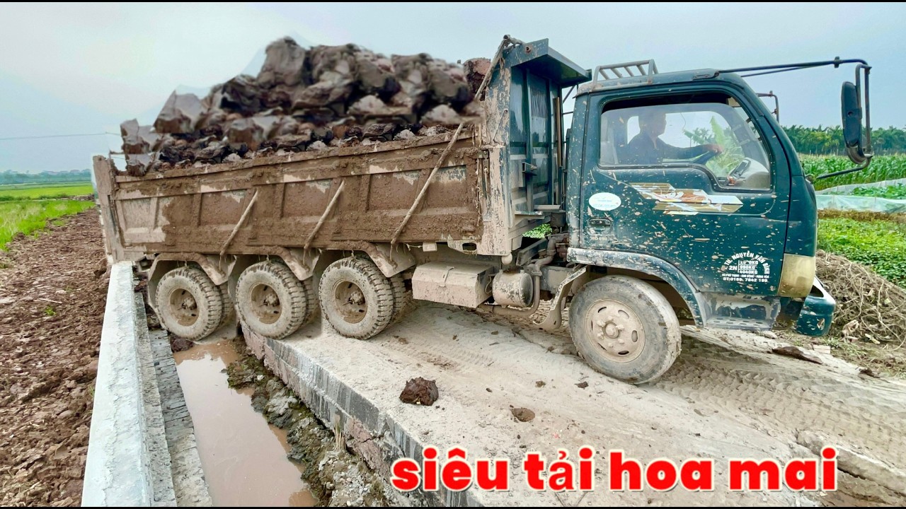 Dàn công nông siêu to khổng lồ chở đất chạy tốc độ kinh hoàng , Độ máy nổ 40 phanh hơi | Máy xúc đất