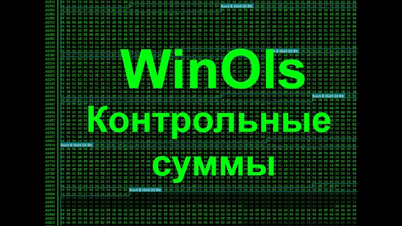 Все о Winols Первые шаги  Cheksums