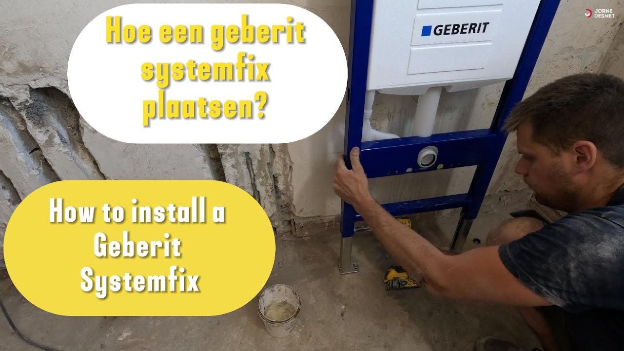Hoe plaats je een geberit systemfix voor een hangtoilet? #Badkamer #renovatie #renovation #toilet