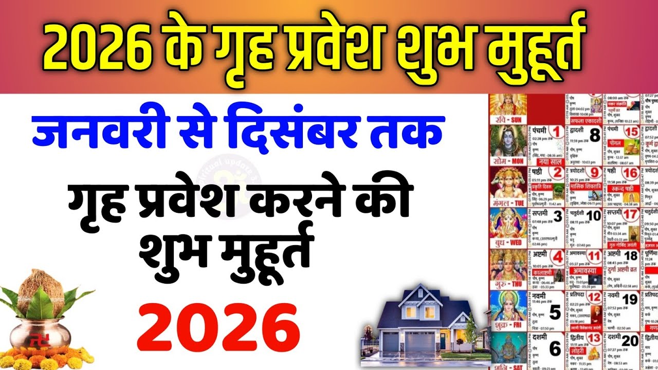 2026 Griha Pravesh Muhurat | January Se December Tak Shubh Griha Pravesh Dates | House Warming 2026