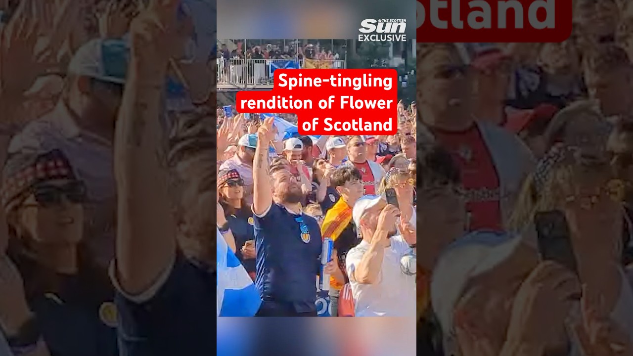 Tartan Army singing spinetingling version of the anthem in the Boston fanzone