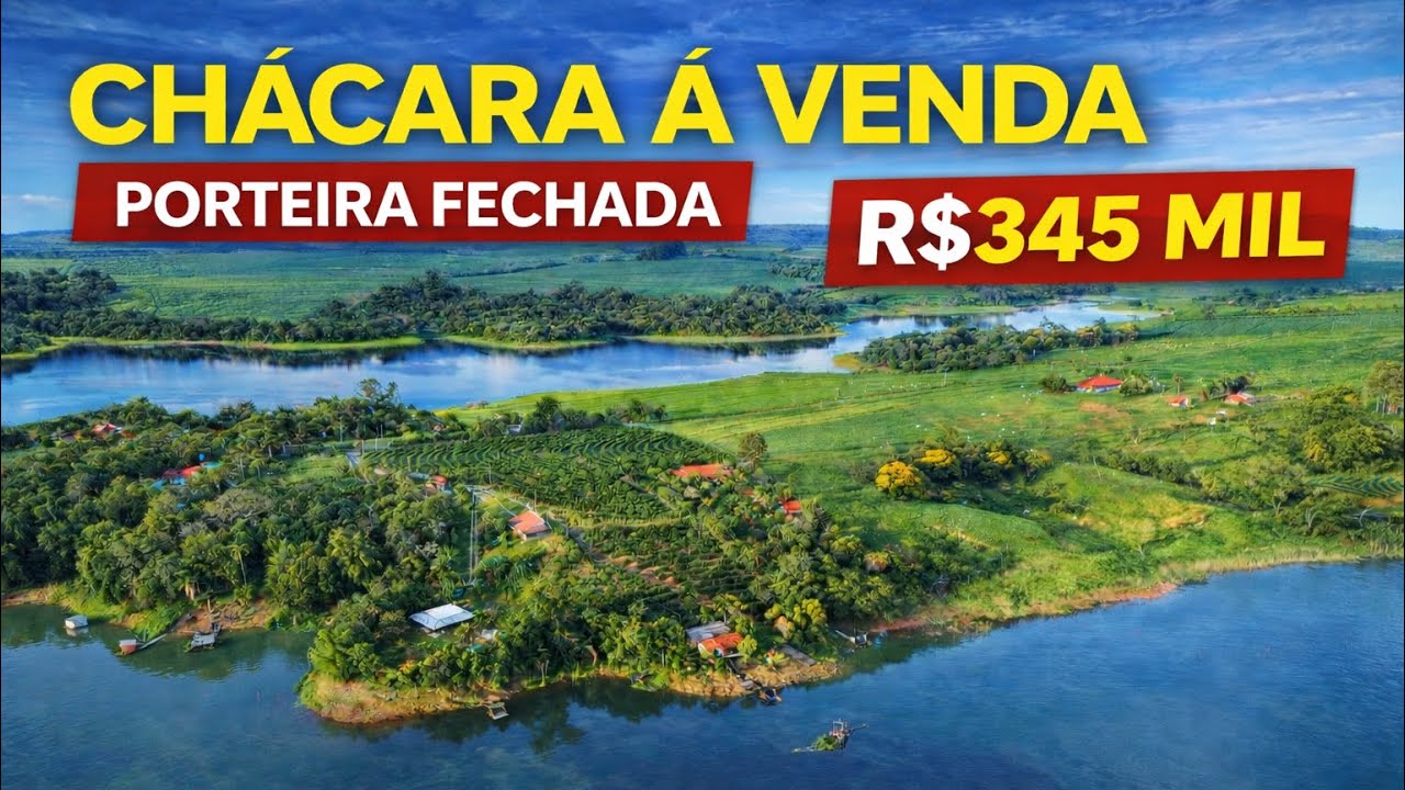 CHÁCARA PORTEIRA FECHADA COM REPRESA, POMAR E CASA COMPLETA COM 2 SUÍTES 