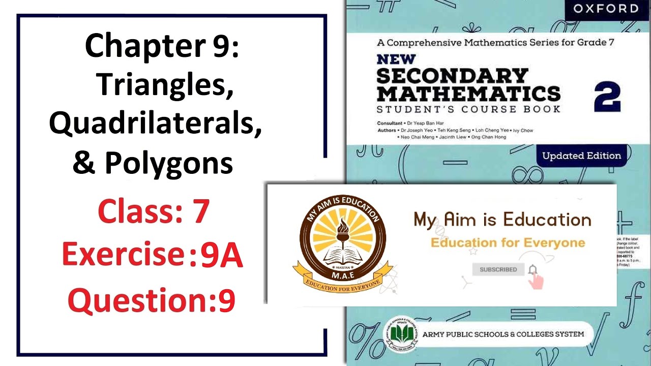 Exercise 9A Question 9 – (Triangles)  Complete solution – APS Math Class 7.