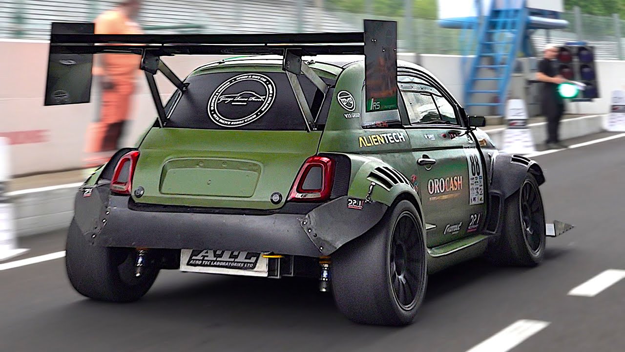 500fwhp Abarth 500 Time Attack MONSTER with CRAZY Aero onboard at Monza (loses door at 200kph)
