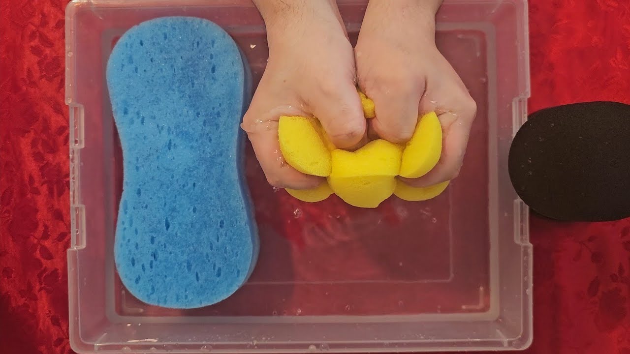 🧽🌊 Sponge Squeezing ASMR | Squish Squish | Relaxing Sound of Water 💧