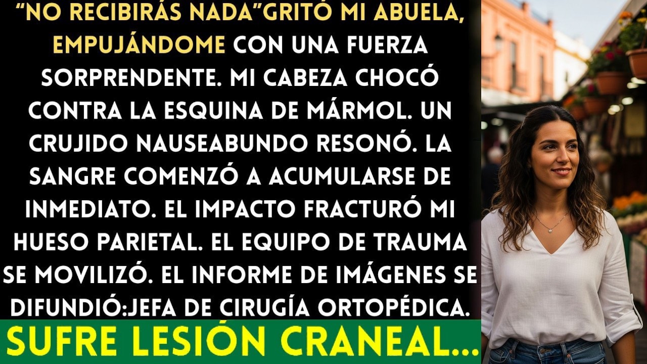 Mi abuela me empujó contra la chimenea por la herencia — Las radiografías de mi fractura de crá