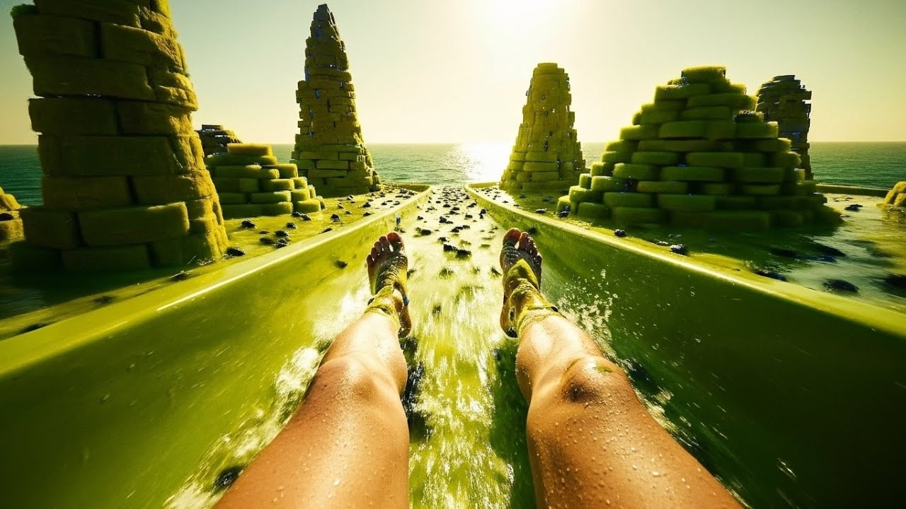 Satisfying AI ASMR Magical Waterslide – Surreal Slides of Many Materials (Part 92)