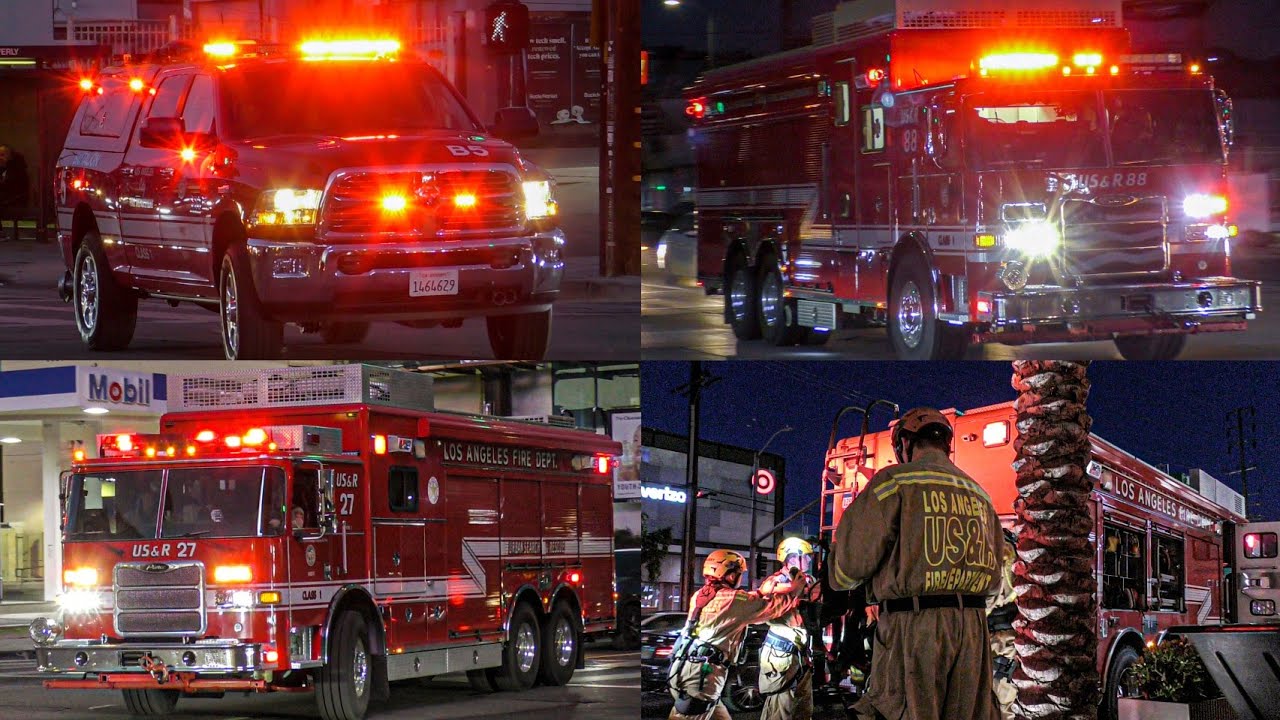 LAFD NEW Battalion 5, USAR 27, & USAR 88 Responding