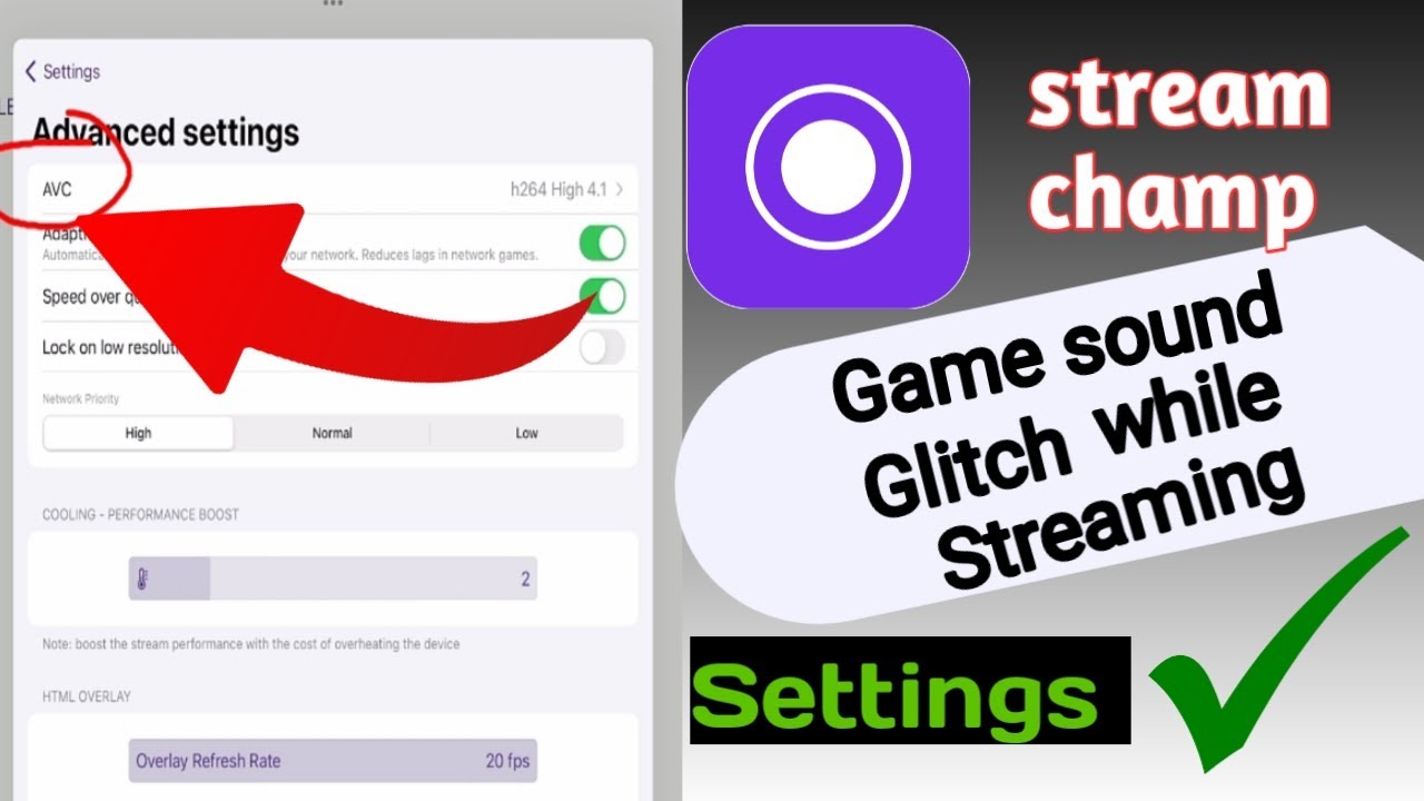 Streamchamp settings| Game sound Glitch while streaming settings| Streamchamp