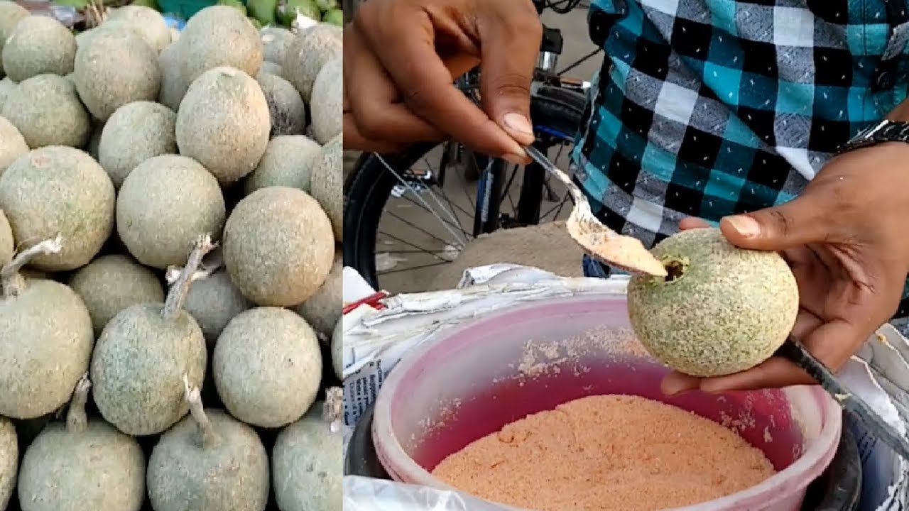 Wood Apple Tasty Masala Bel Yummy street fruits of Dhaka Mirpur in Bangladesh