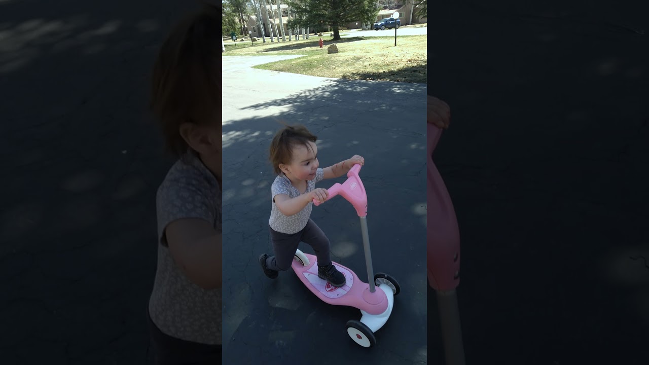 Iris Sapphire on her scooter ☆ 28 months and 5 days ☆ April 7