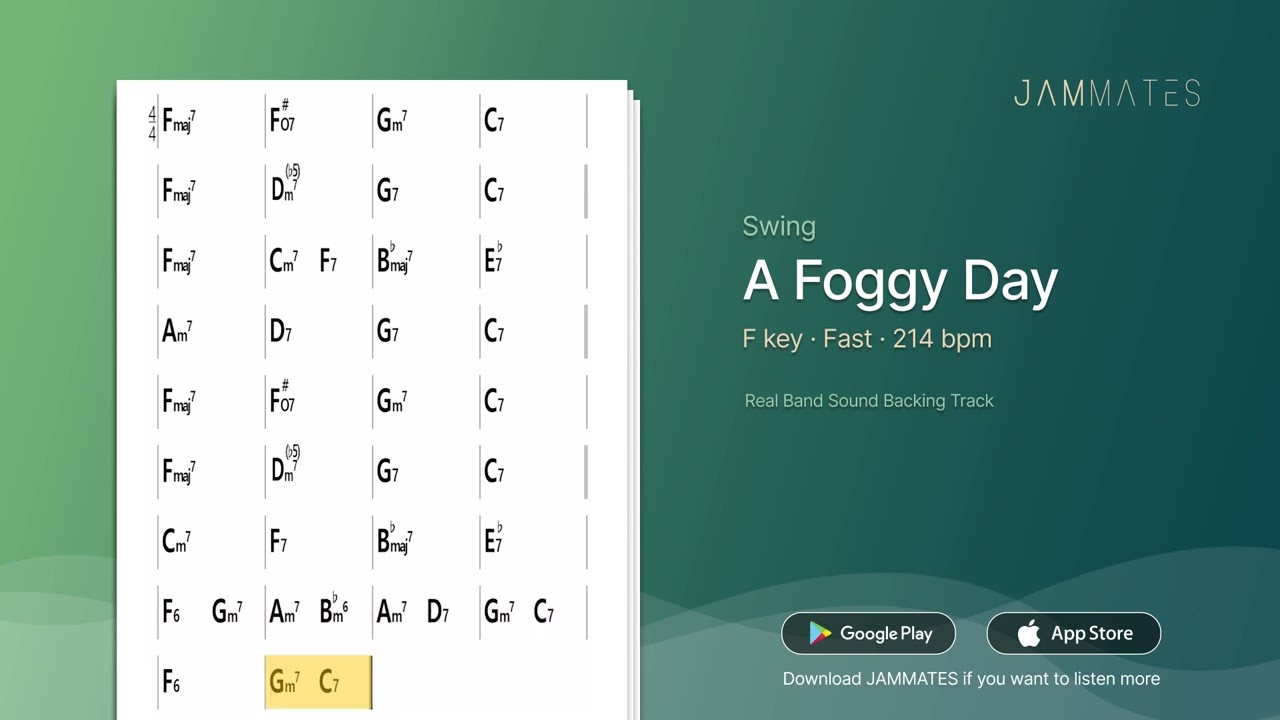 [JAZZ STANDARD] A Foggy Day (F, 214bpm, Swing) I Jazz Backing Track
