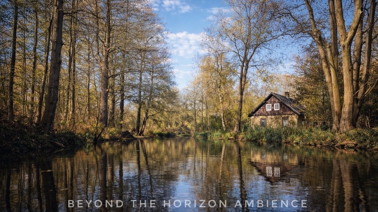 Autumn kayak pov on quiet Spreewald waterways
