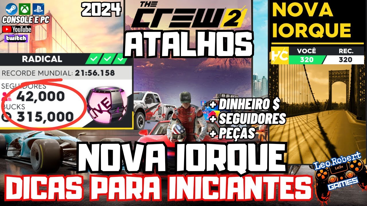 THE CREW 2 - ATALHOS CORRIDA NOVA IORQUE HYPER CAR DINHEIRO PEÇAS SEGUIDORES DICAS PARA INICIANTES